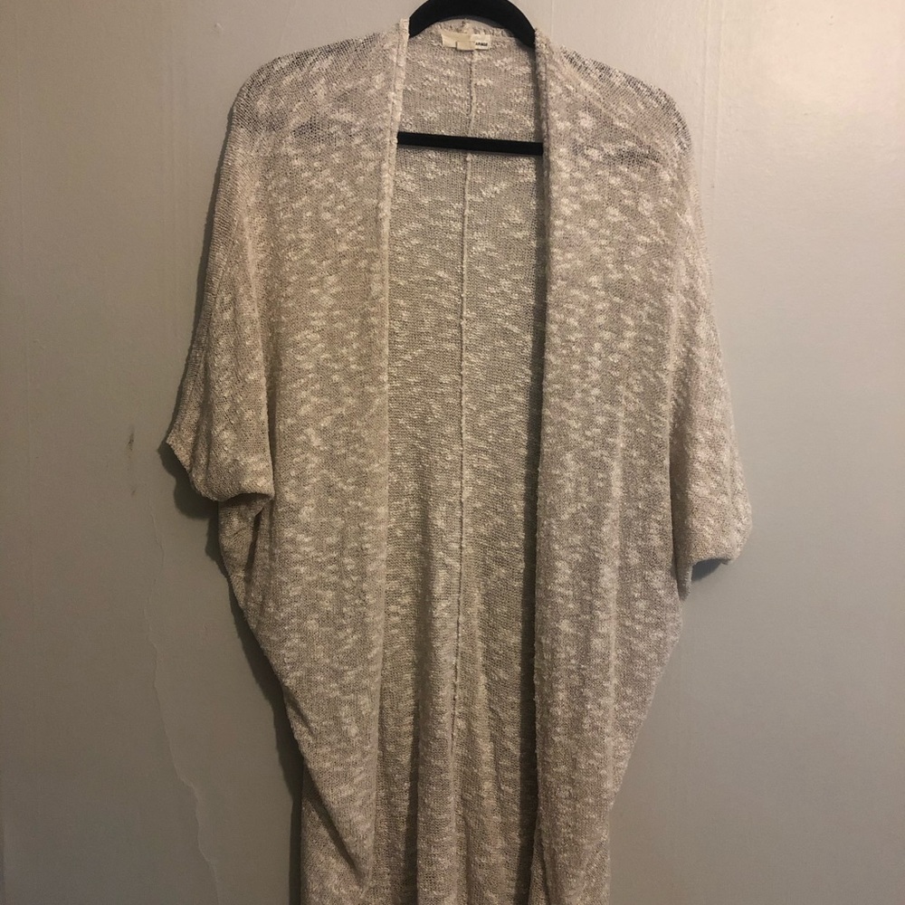 Open Knit Cream Batwing Cardigan